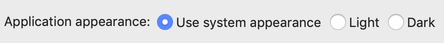 Partial screen capture showing the appearance controls in the Appearance application preferences