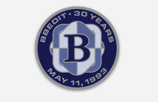 The 30th anniversary BBEdit sticker artwork
